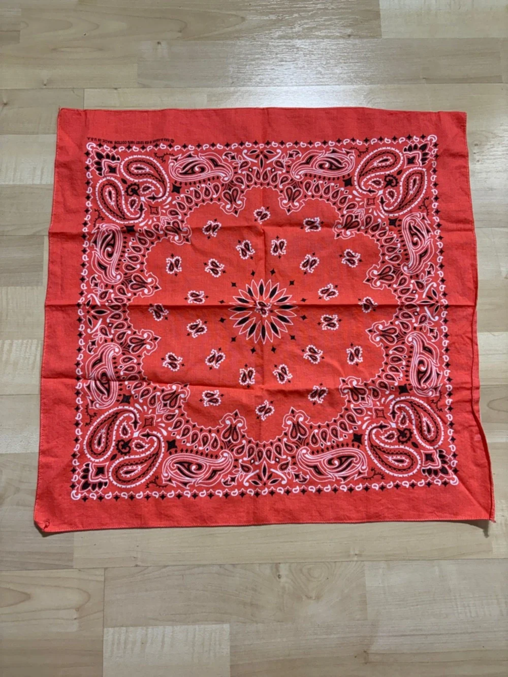 Men's Red Paisley Bandana Scarf - Classic Square Accessory